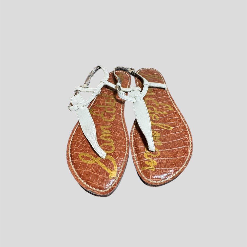 Sam Edelman size 7.5 white leather t strap sandal